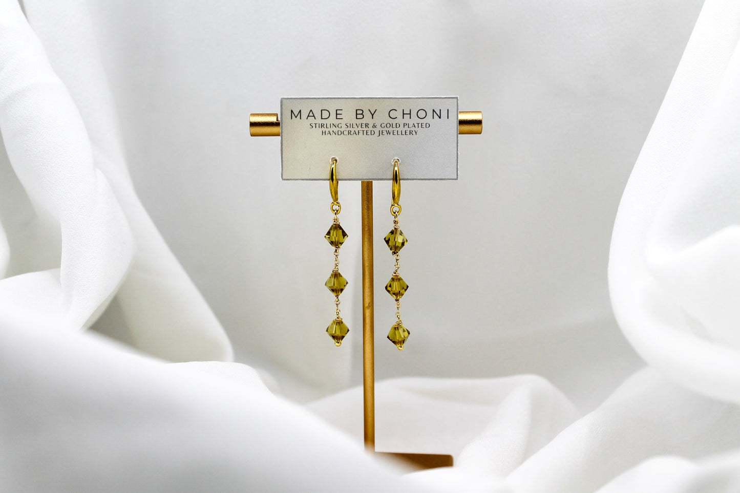 Marigold Earrings - Gold Plated Swarovski Crystal Earrings