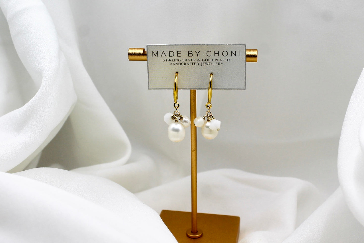 Marnie Earrings - Gold Plated Pearl Earrings