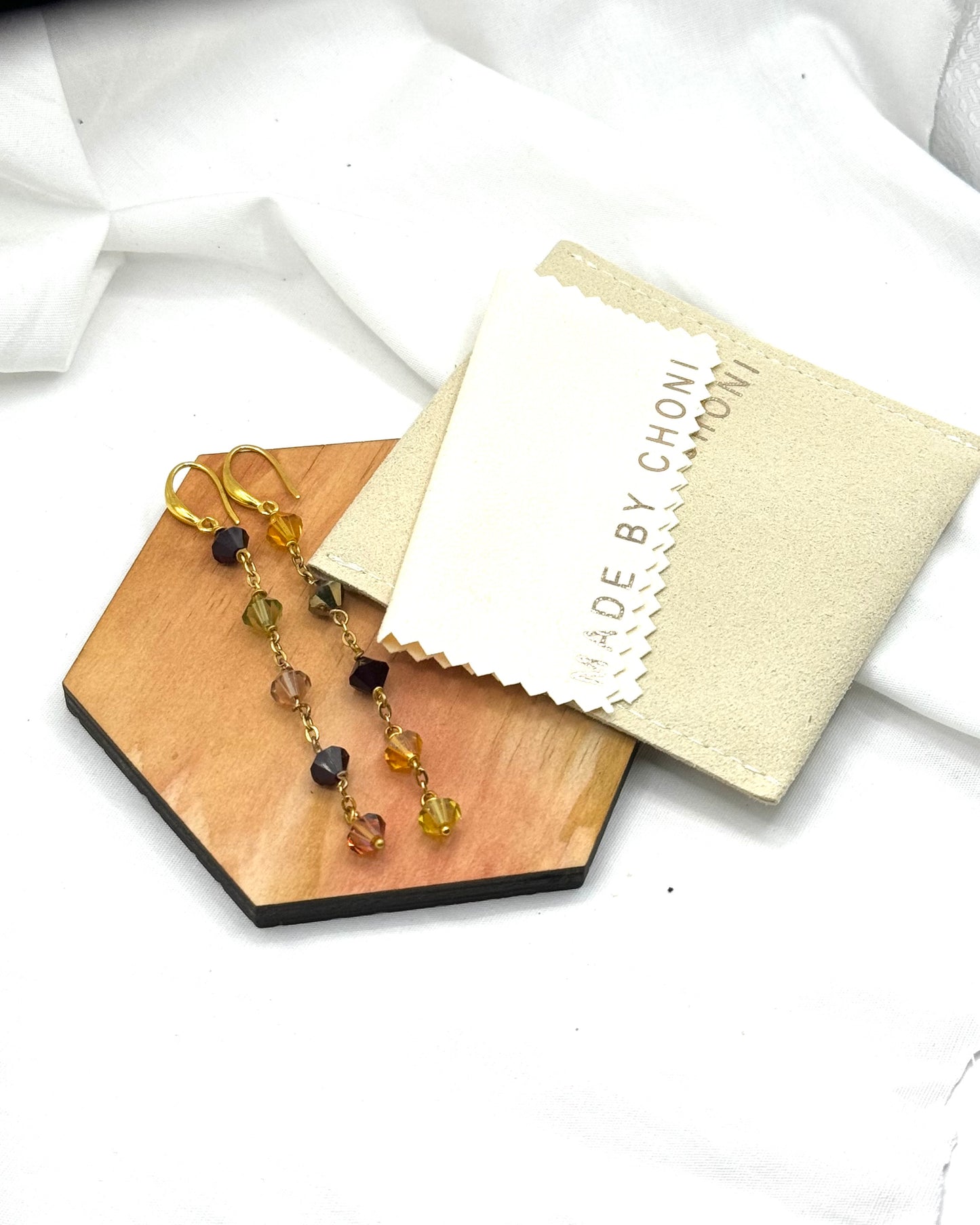 Emily Earrings - Gold Plated Swarovski Crystal Dangles