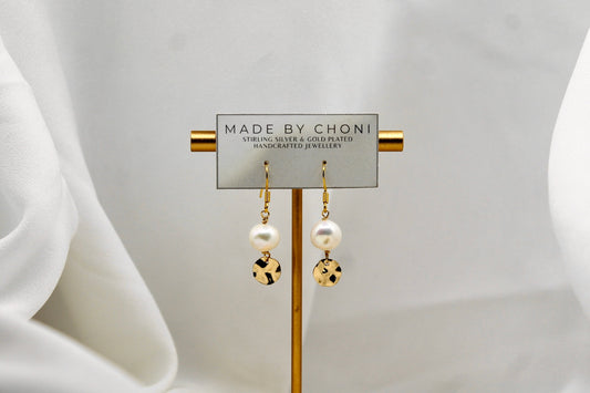 Peach Earrings - Gold Plated Pearl Earrings