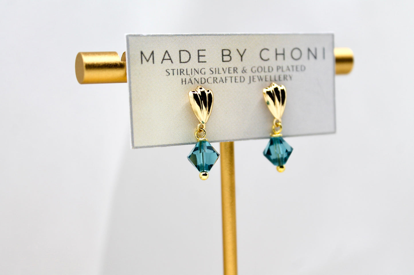 Azul Earrings - Gold Plated Swarovski Crystal Earrings