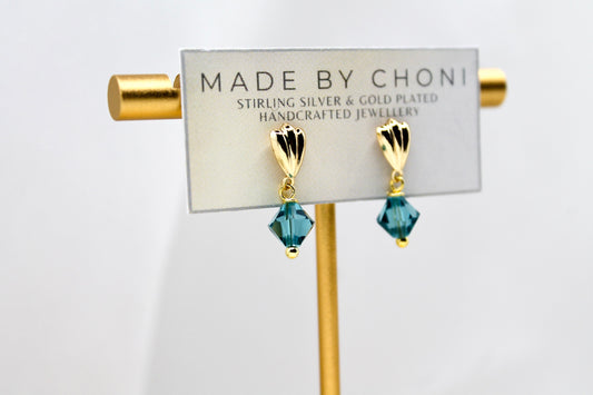 Azul Earrings - Gold Plated Swarovski Crystal Earrings