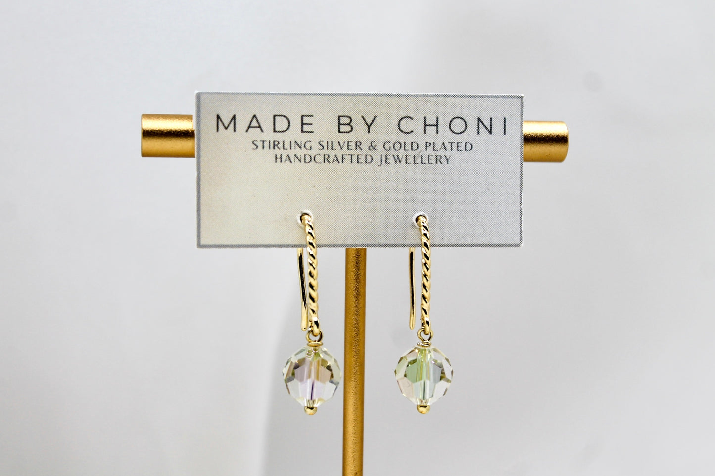 Clover Earrings - Gold Plated Swarovski Crystal Earrings