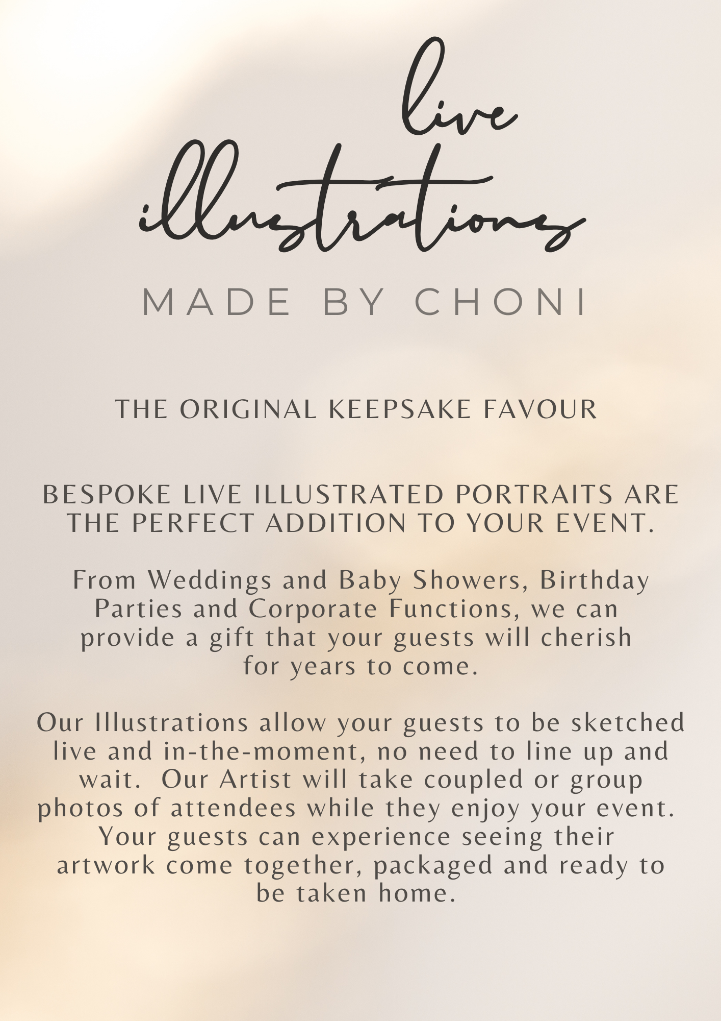 Live Illustration Booking Deposit Only