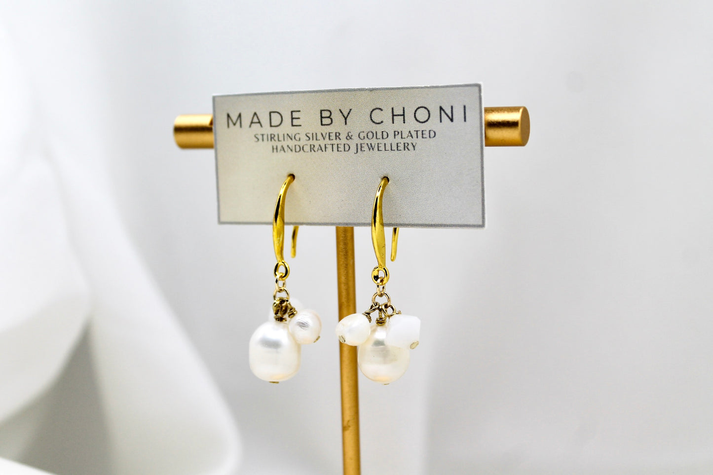 Marnie Earrings - Gold Plated Pearl Earrings