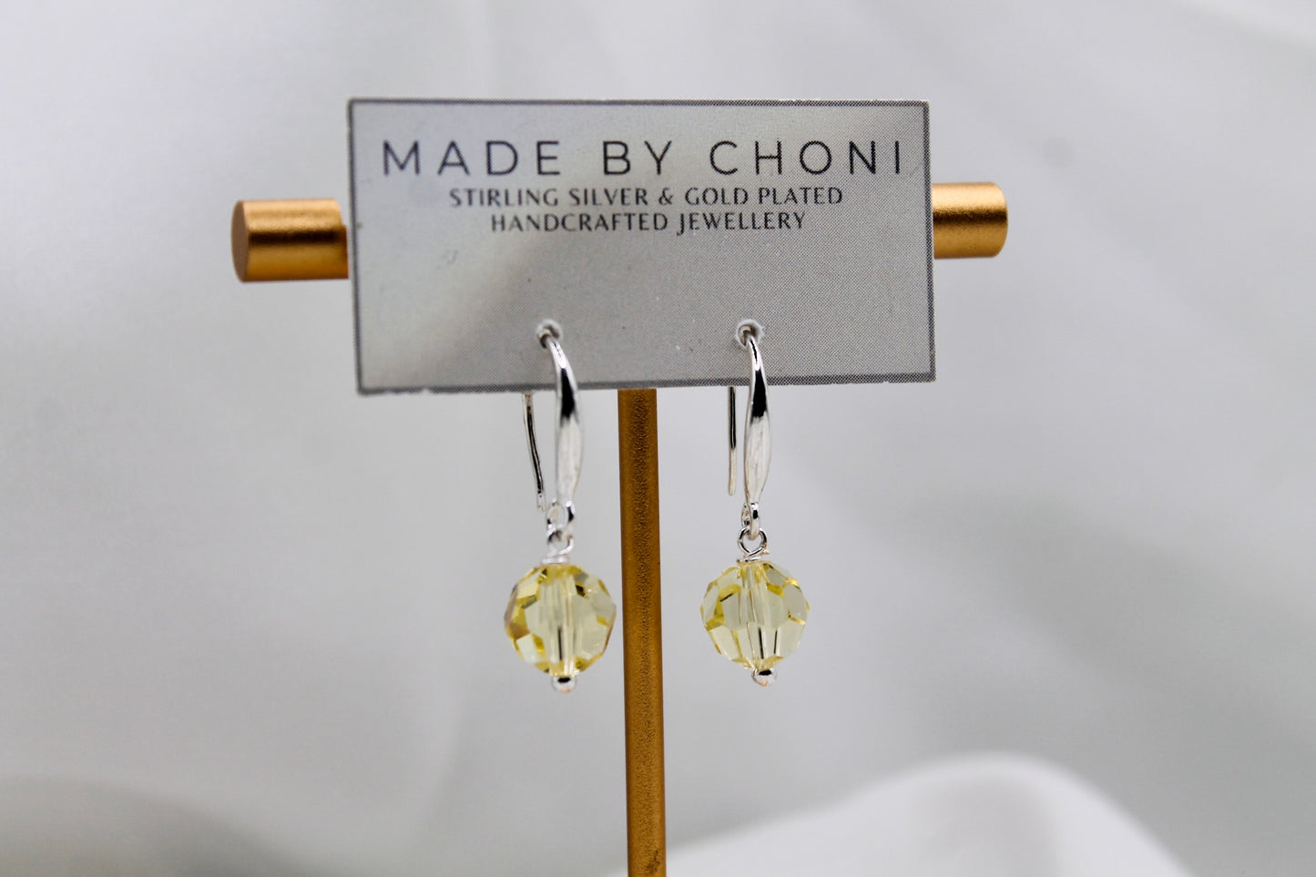 Theo Earrings - Stirling Silver Swarovski Crystal Dangles