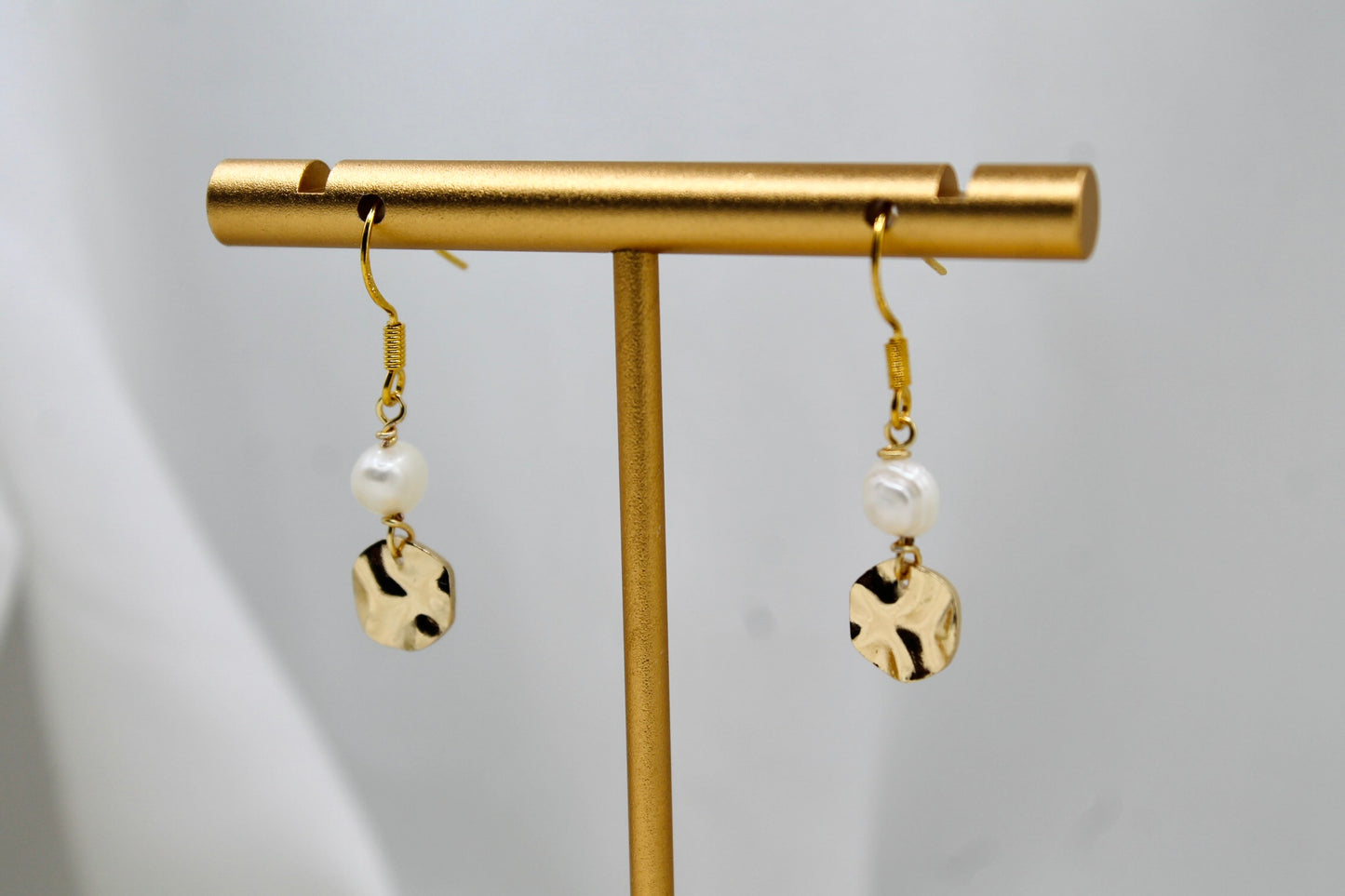 Ruth Earrings - Gold Plated Pearl Earrings