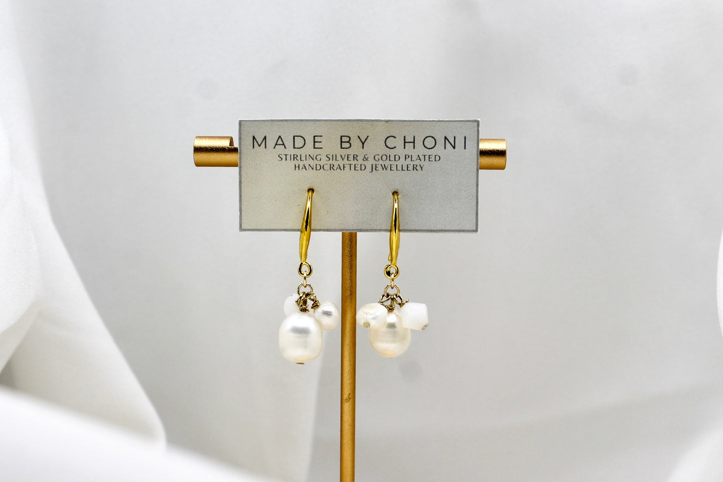 Marnie Earrings - Gold Plated Pearl Earrings