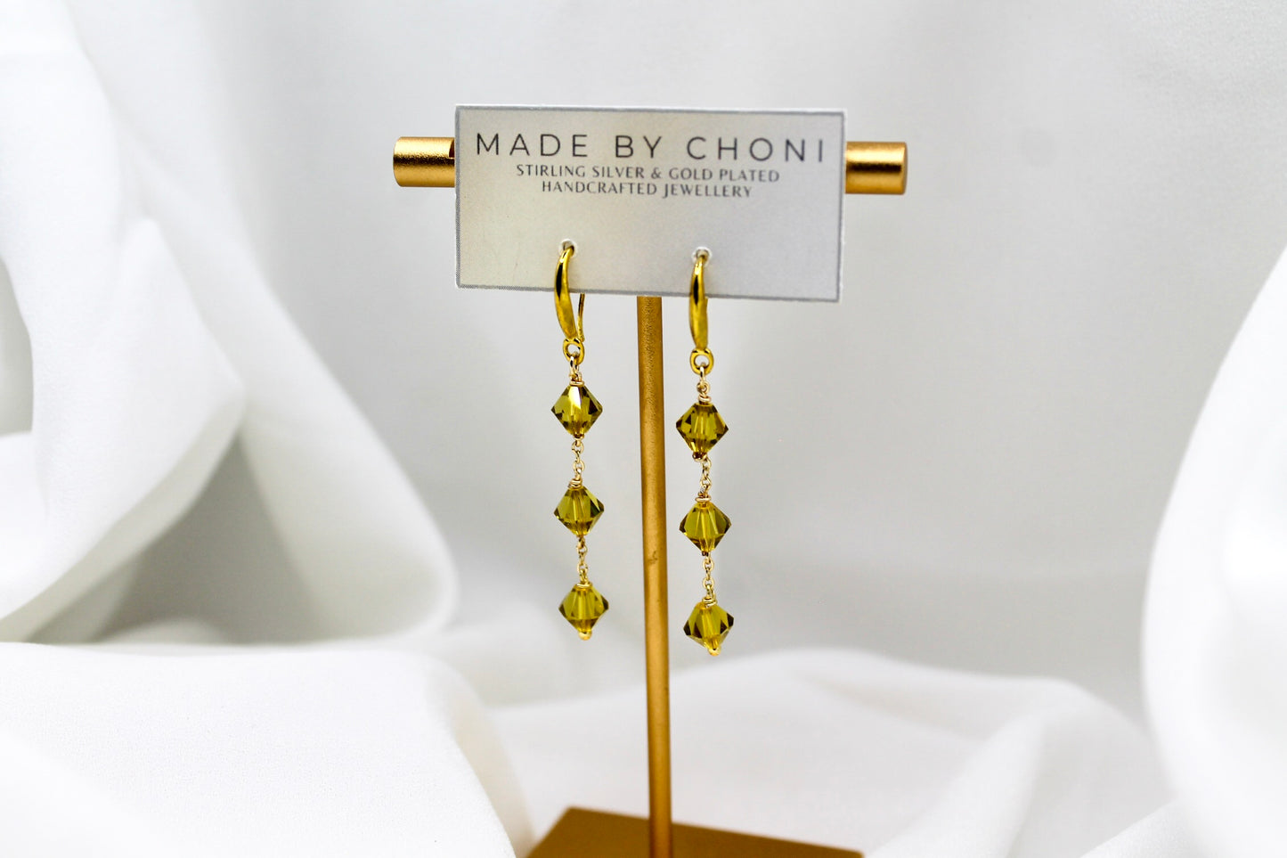 Marigold Earrings - Gold Plated Swarovski Crystal Earrings