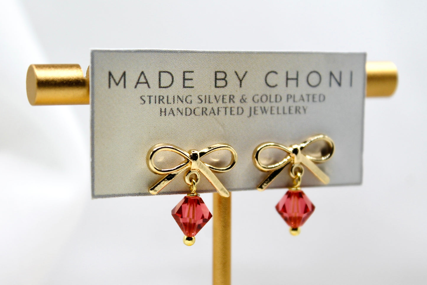 Hyacinth Earrings - Gold Plated Pearl Bow Earrings