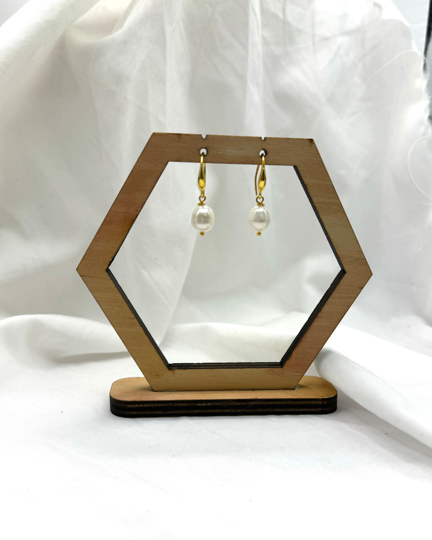Stella Earrings - Gold Plated Pearl Drops