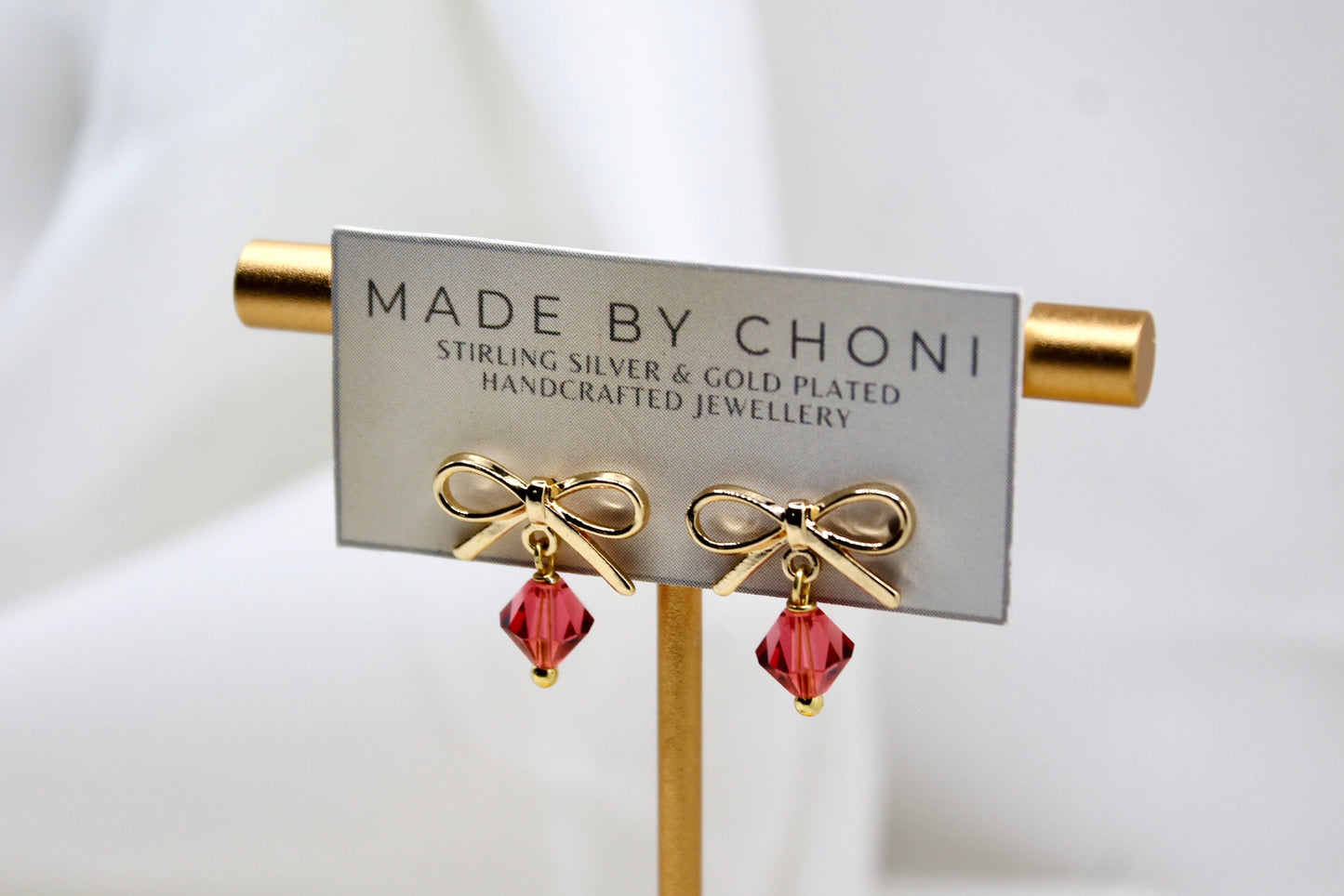 Hyacinth Earrings - Gold Plated Pearl Bow Earrings