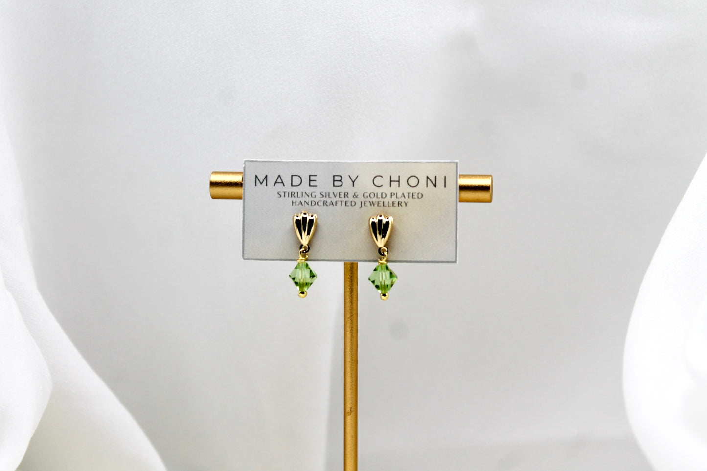 Cecelia Earrings - Gold Plated Swarovski Crystal Earrings