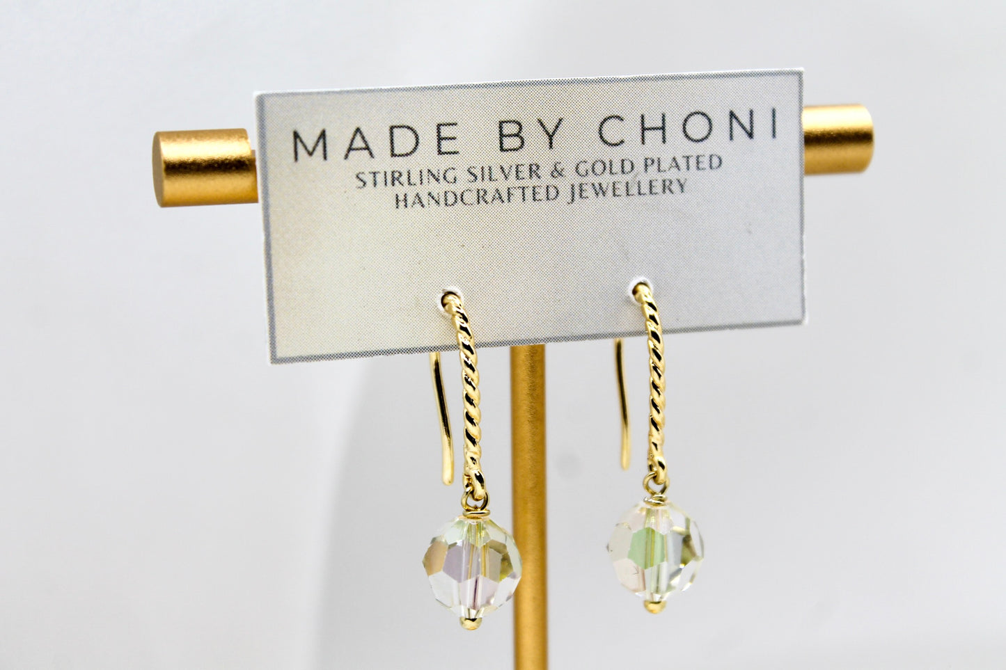 Clover Earrings - Gold Plated Swarovski Crystal Earrings