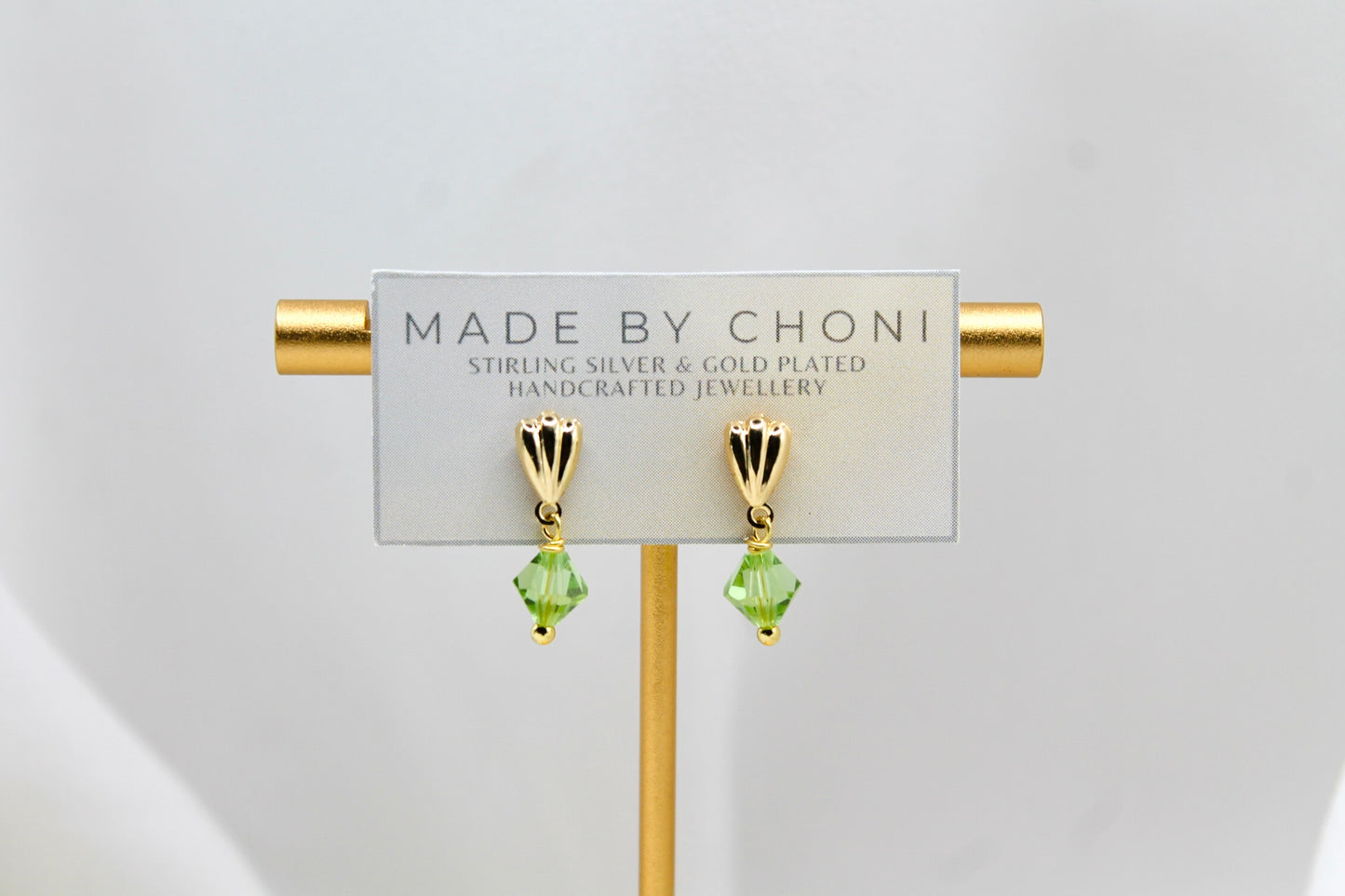 Cecelia Earrings - Gold Plated Swarovski Crystal Earrings