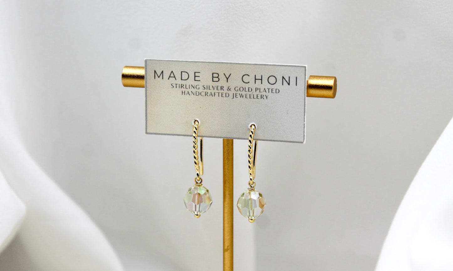 Clover Earrings - Gold Plated Swarovski Crystal Earrings