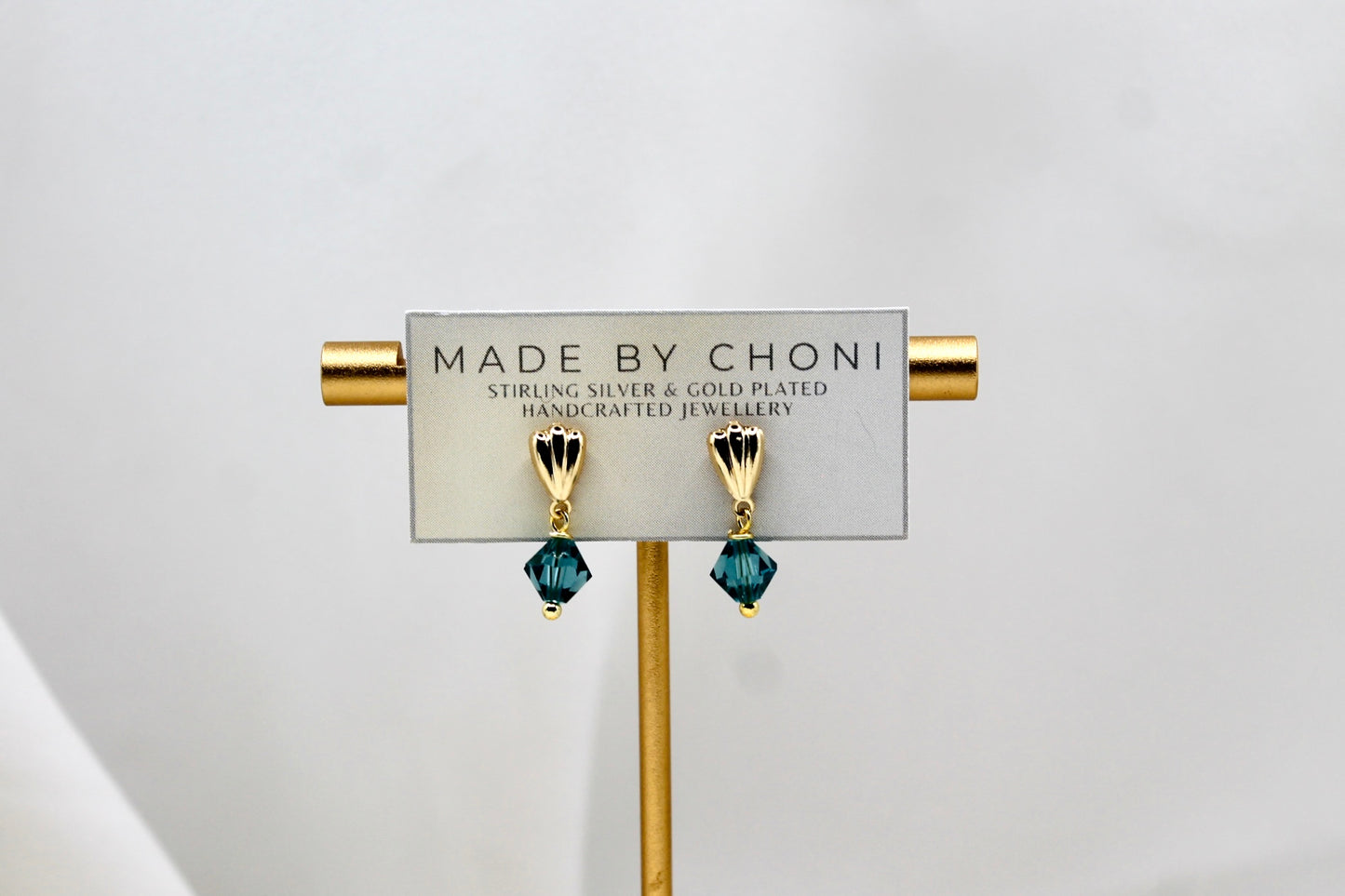 Azul Earrings - Gold Plated Swarovski Crystal Earrings