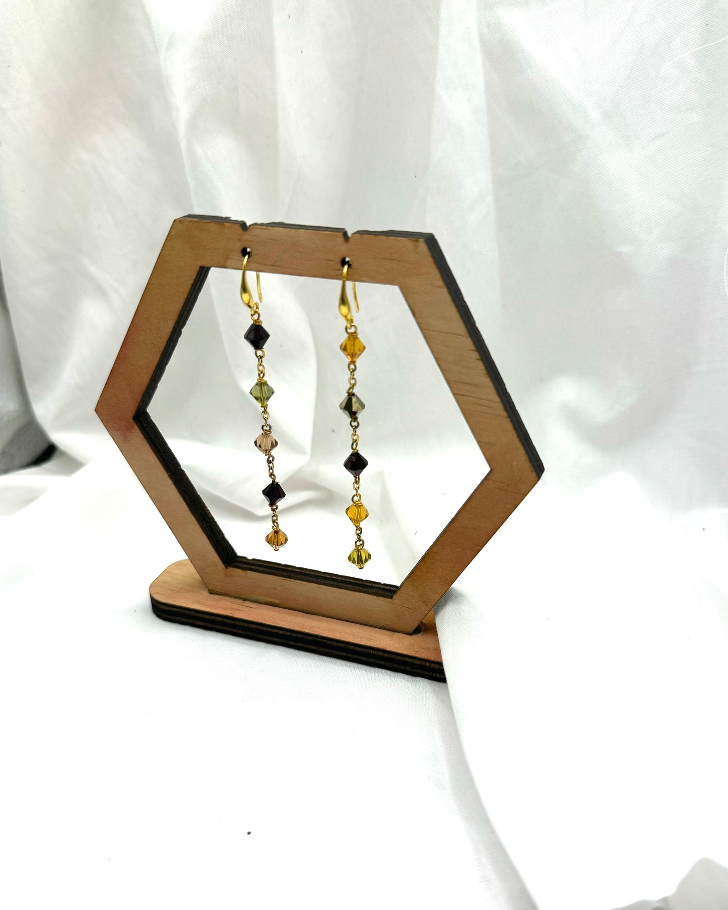 Emily Earrings - Gold Plated Swarovski Crystal Dangles