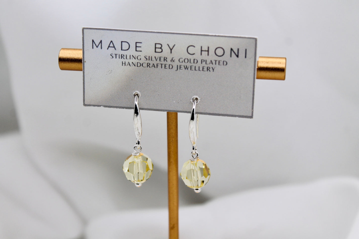 Theo Earrings - Stirling Silver Swarovski Crystal Dangles