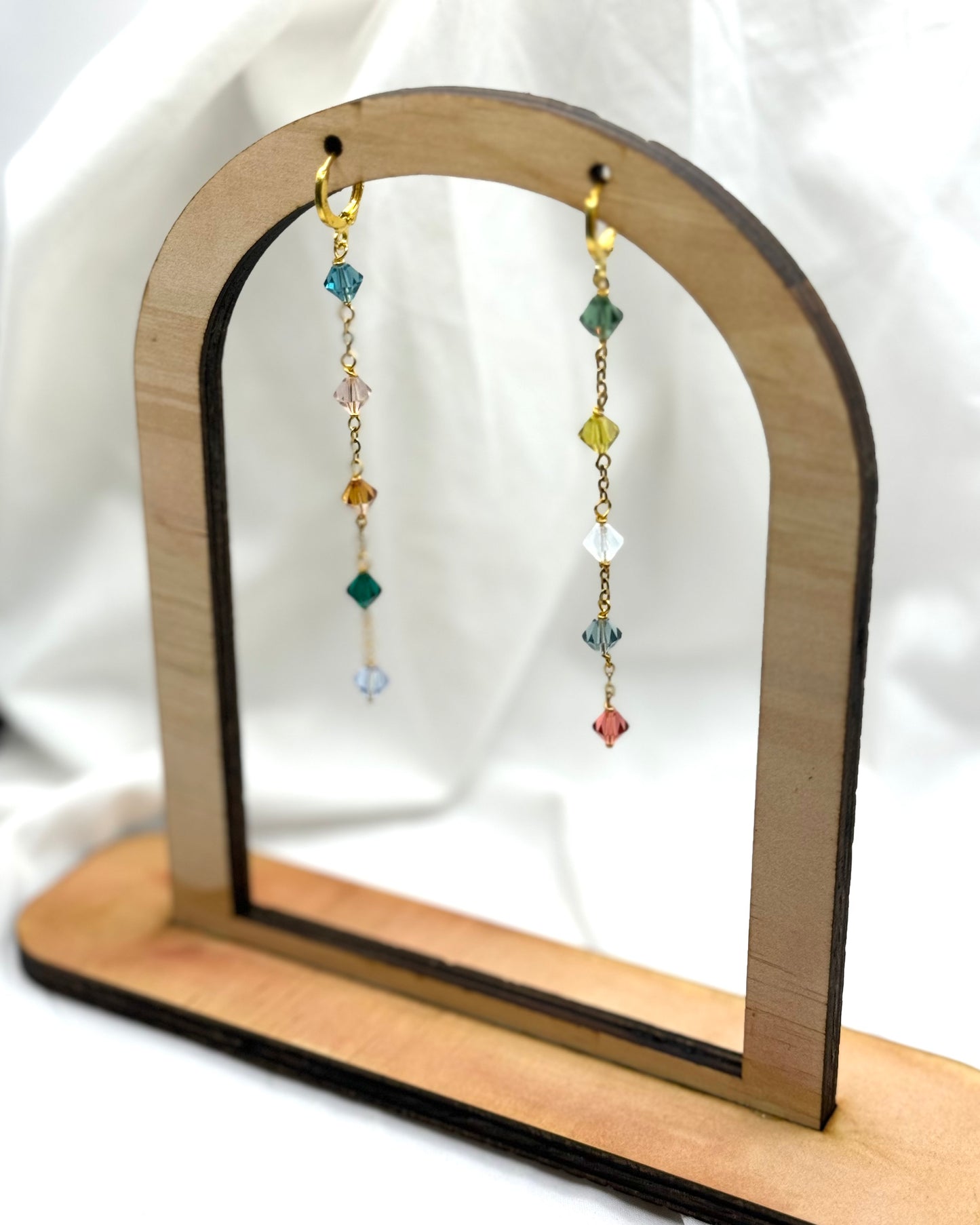 Ellie Earrings - Gold Plated Swarovski Crystal Dangles