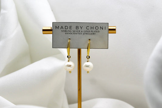 Daphne Earrings - Gold Plated Pearl Earrings