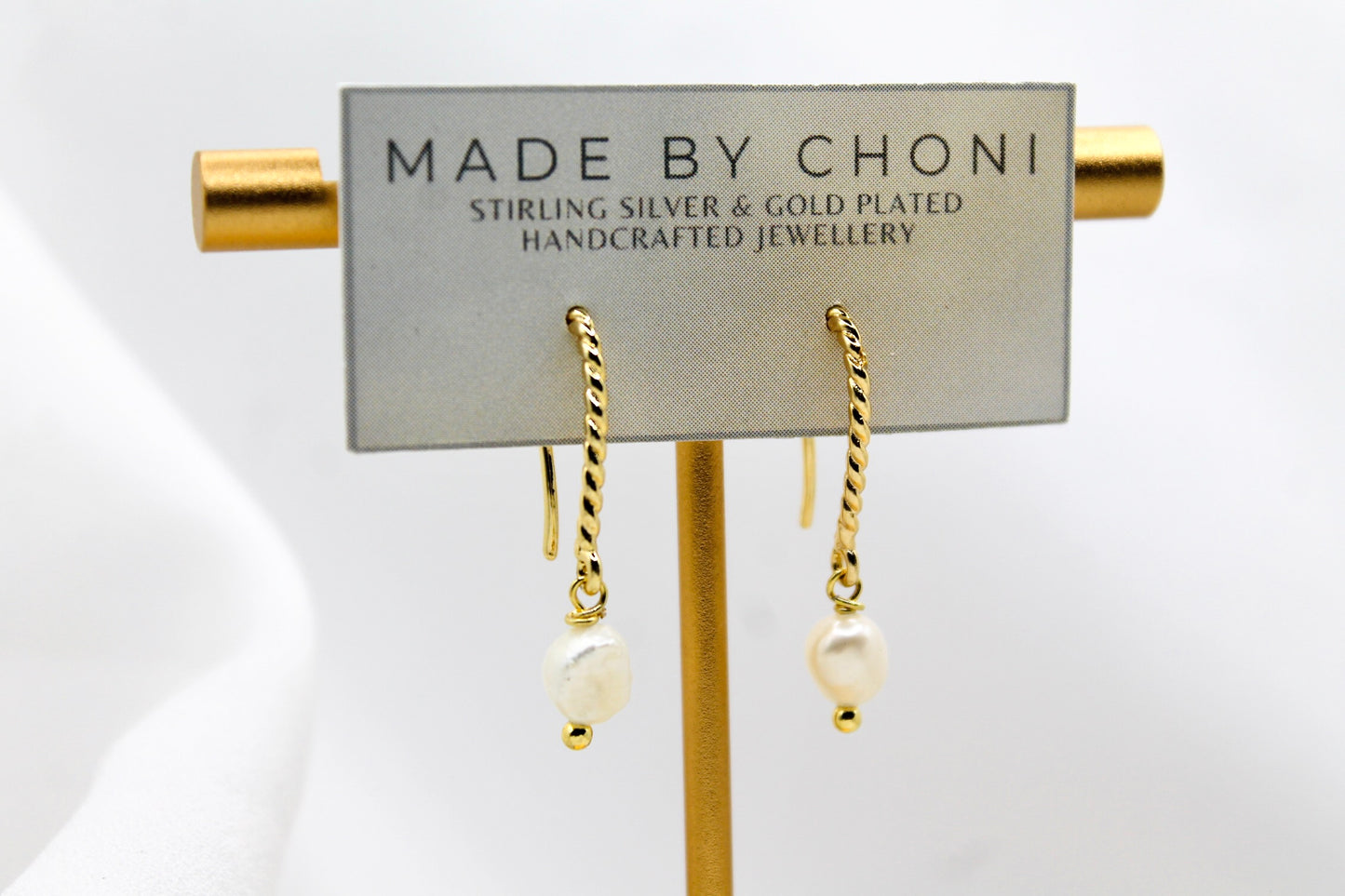 Mandy Earrings - Gold Plated Pearl Earrings