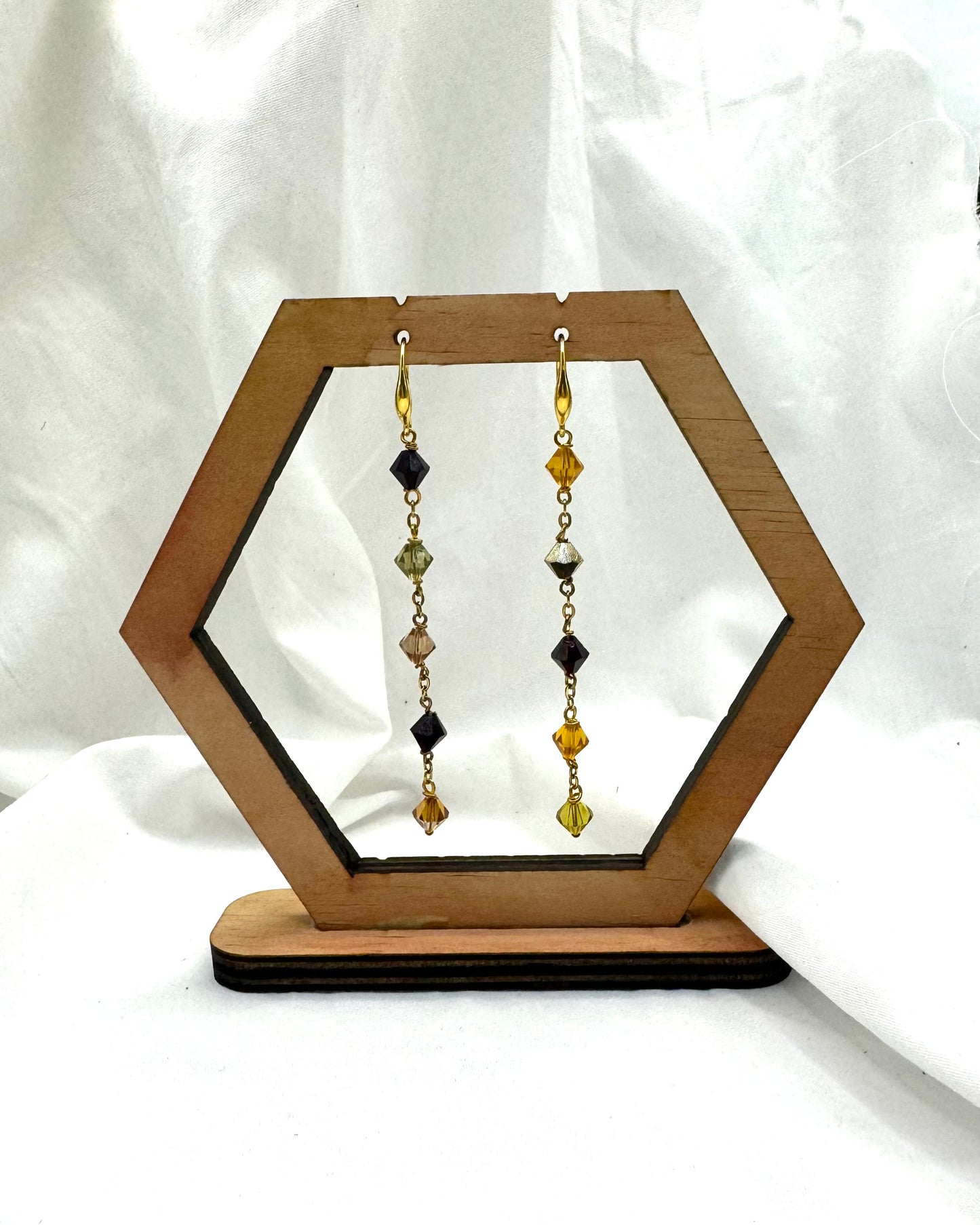 Emily Earrings - Gold Plated Swarovski Crystal Dangles