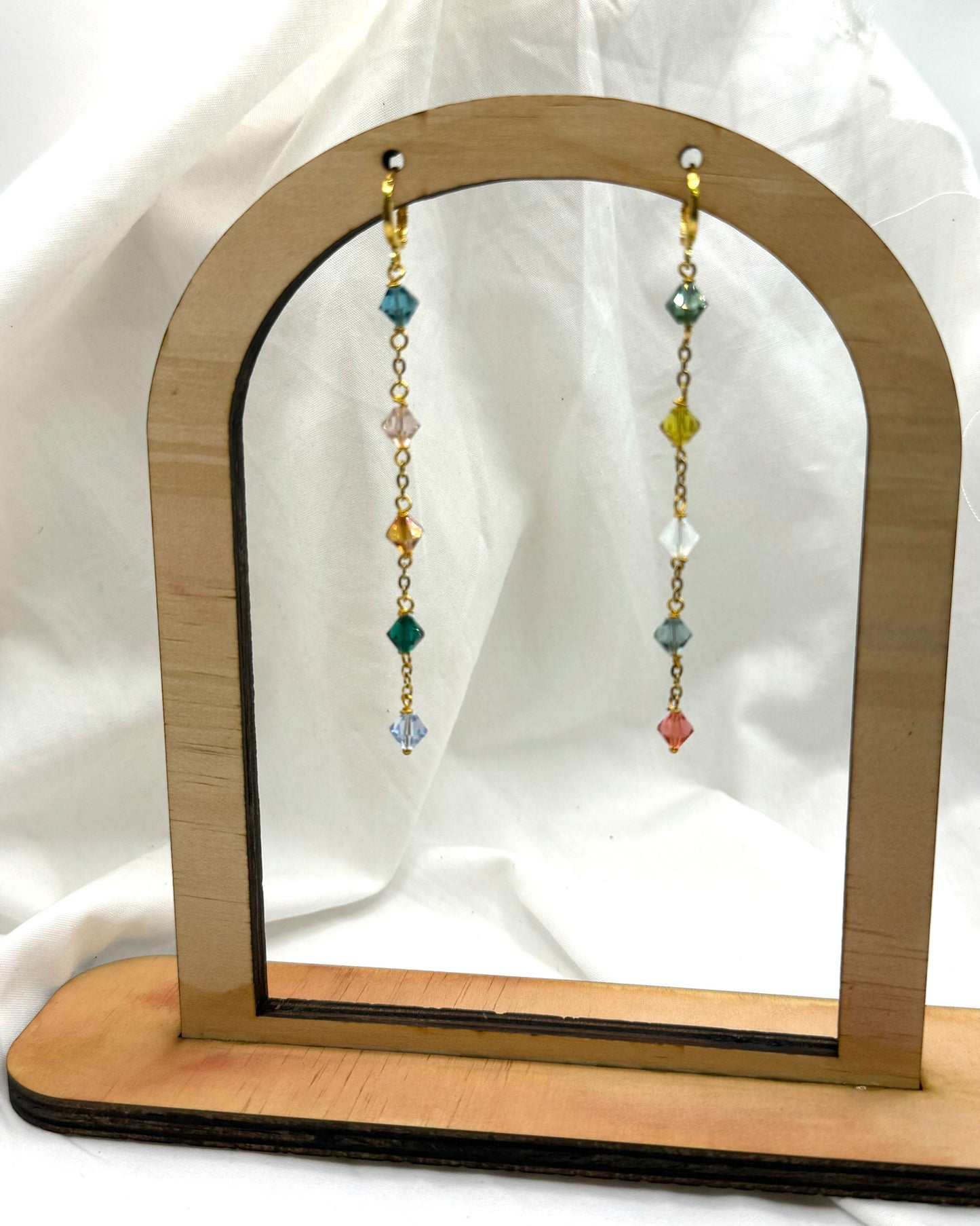 Ellie Earrings - Gold Plated Swarovski Crystal Dangles