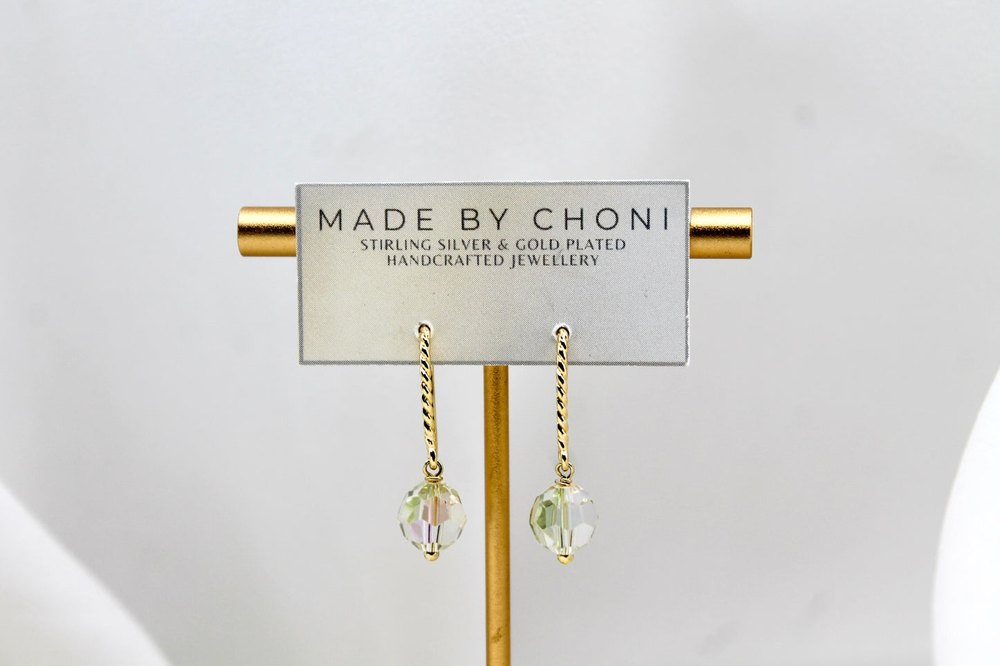 Clover Earrings - Gold Plated Swarovski Crystal Earrings