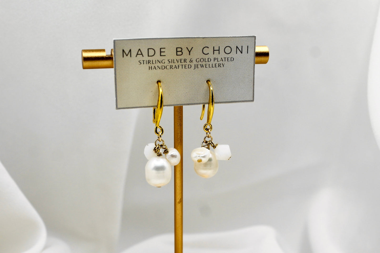 Marnie Earrings - Gold Plated Pearl Earrings