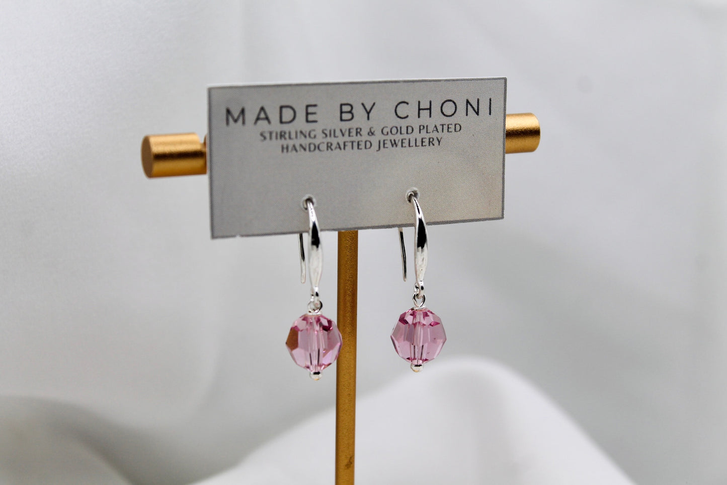 Nat Earrings - Stirling Silver Swarovski Crystal Dangles