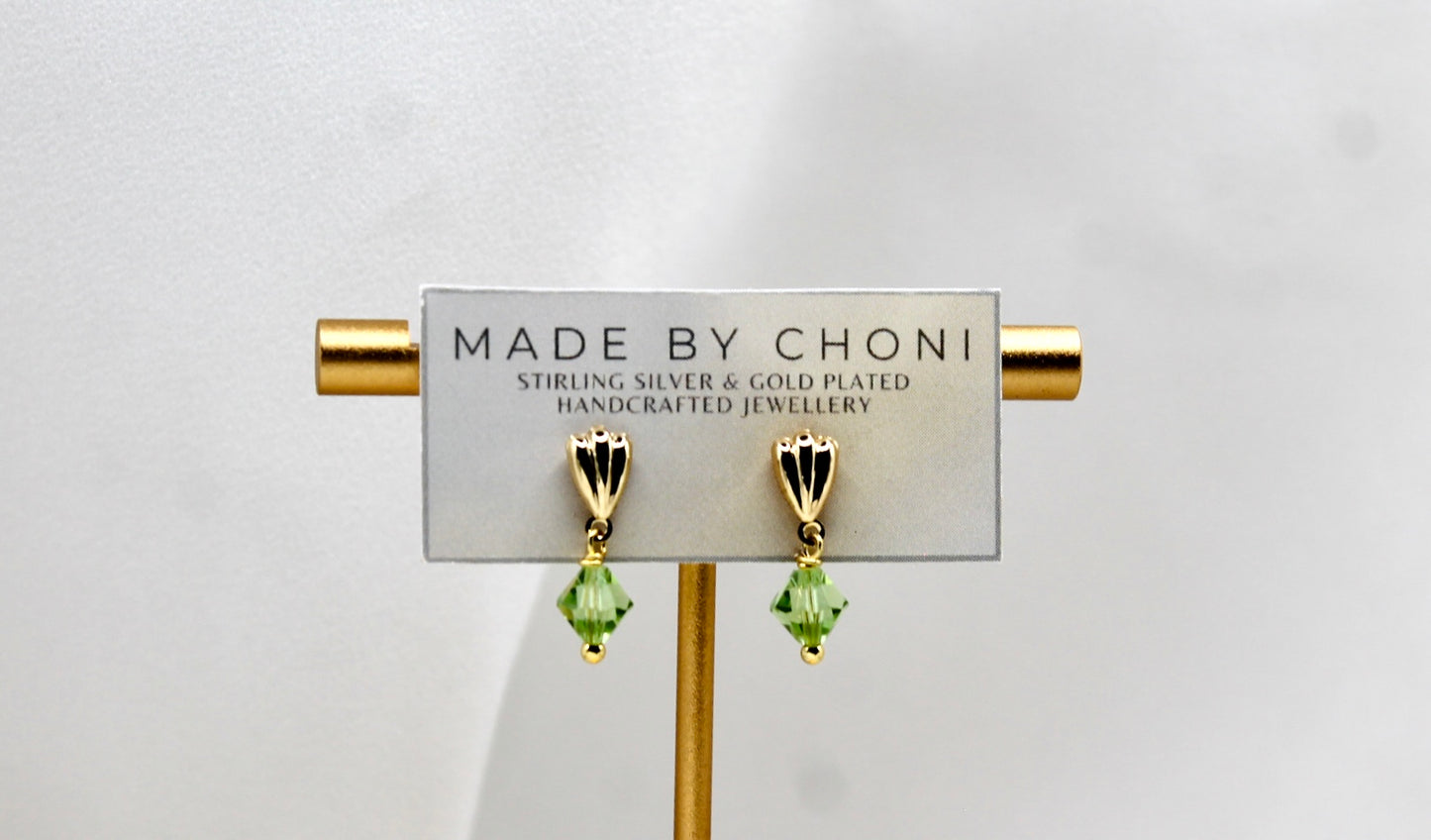 Cecelia Earrings - Gold Plated Swarovski Crystal Earrings