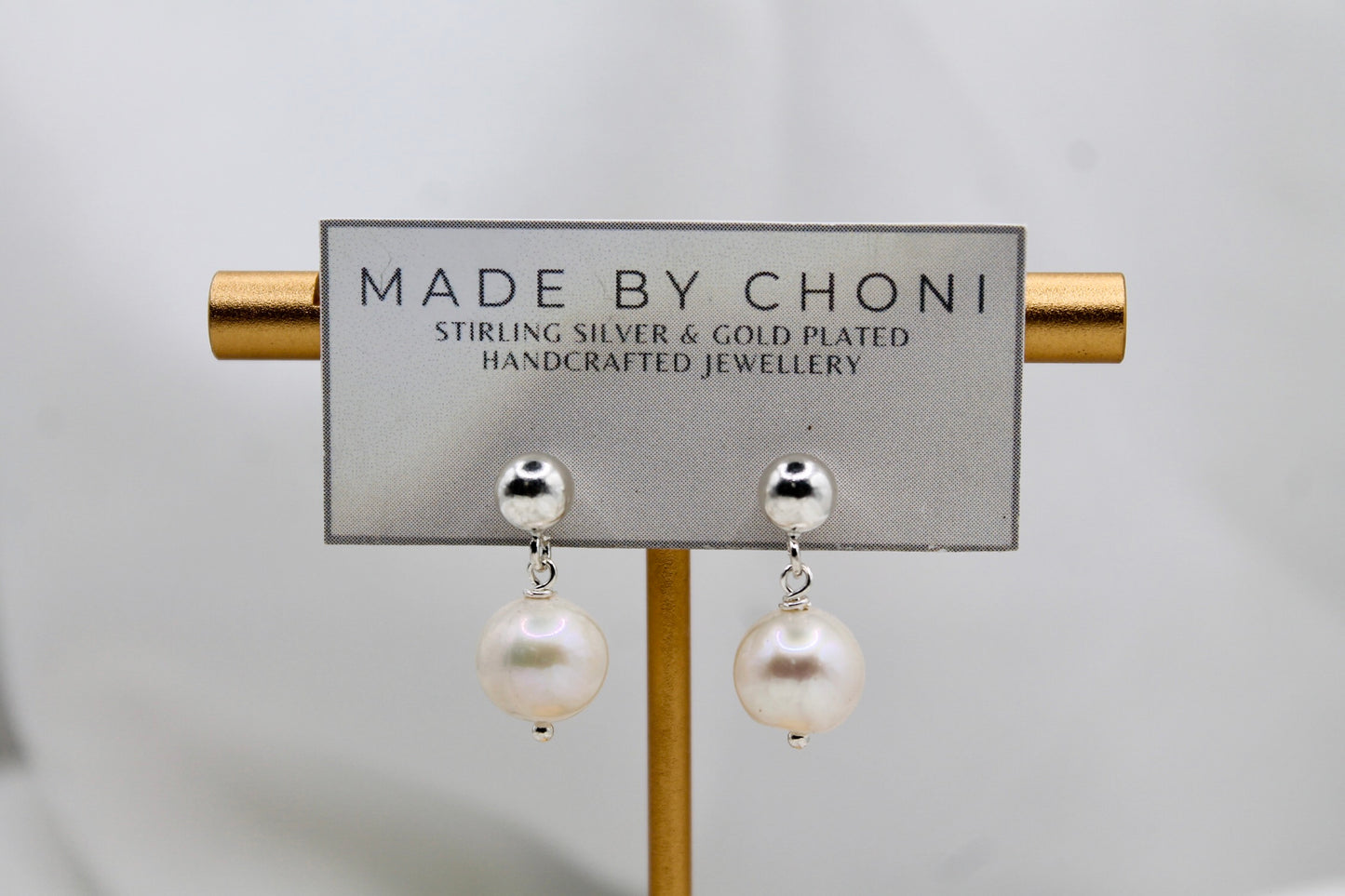 Quinn Earrings - Stirling Silver Pearl Dangles